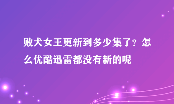 败犬女王更新到多少集了?怎么优酷迅雷都没有新的呢